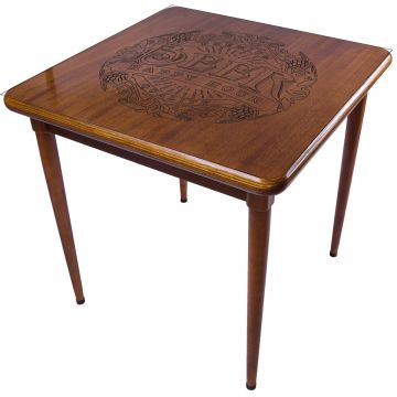 Mesa Madeira 80x80cm Cor Natural - Base 4pé 78cm - Beer Happy Hour