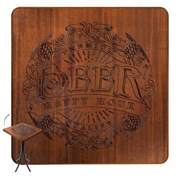 Mesa Madeira 60x60cm Cor Natural - Bistrô Fixa 98cm pta - Beer Happy Hour