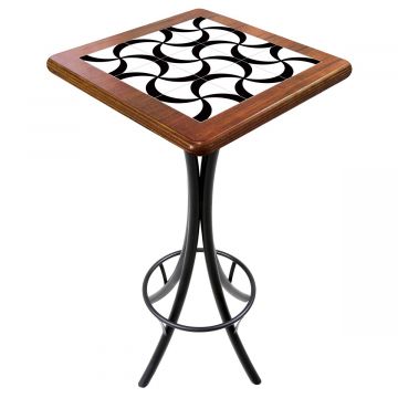 Mesa Madeira Azulejo 60x60cm Cor Natural - Bistrô Fixa 98cm pta - Luar