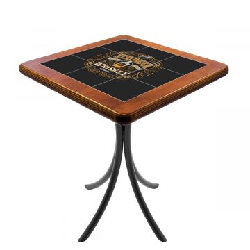 Mesa Madeira Azulejo 60x60cm Cor Natural - Bistrô Fixa 78cm pta - Stronger Whiskey